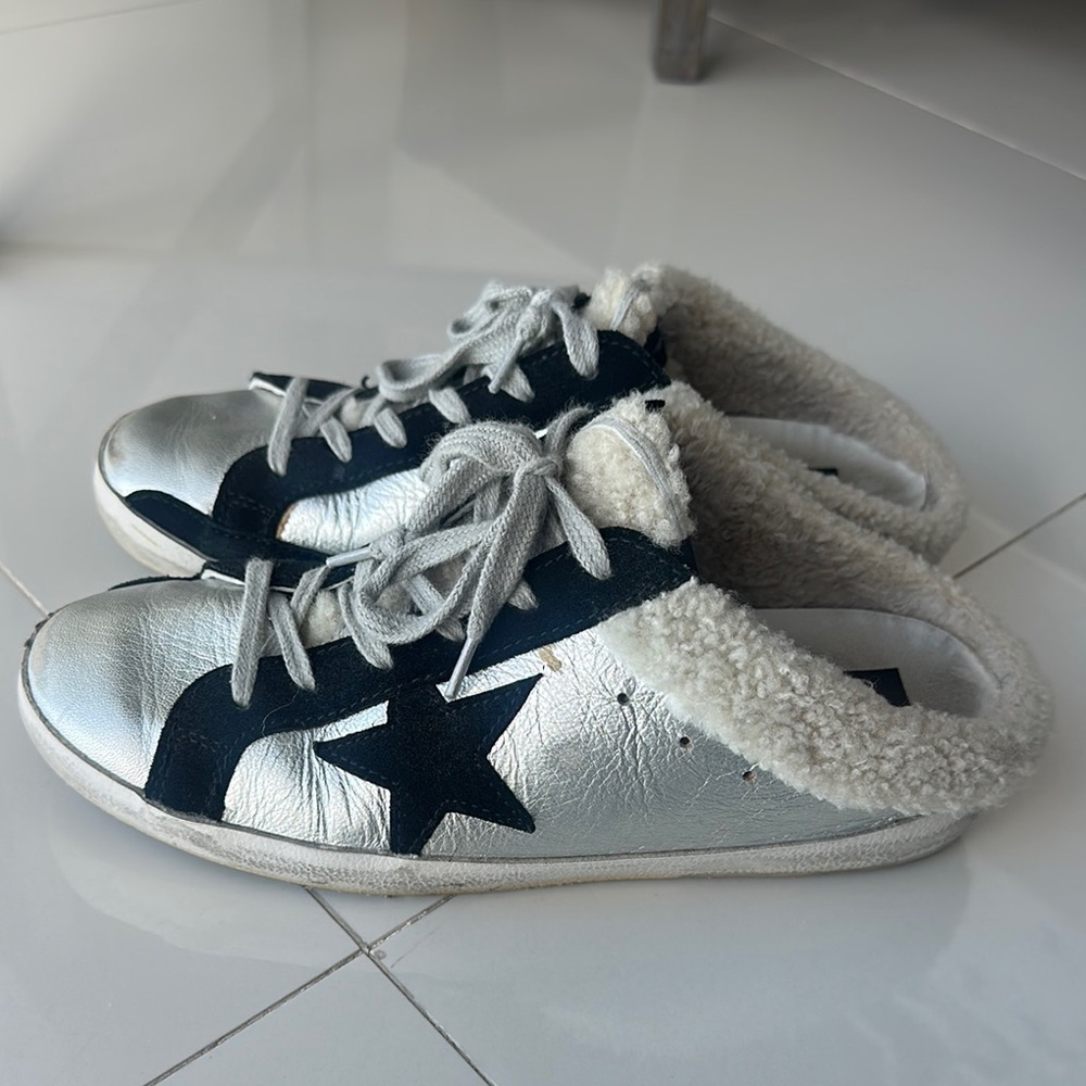 SABOT STAR SNEAKER IN SILVER, BLACK, & BEIGE